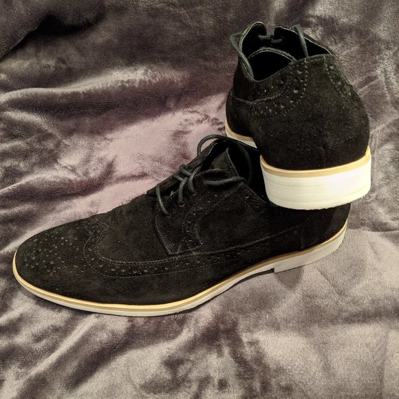 stacy adams black suede shoes